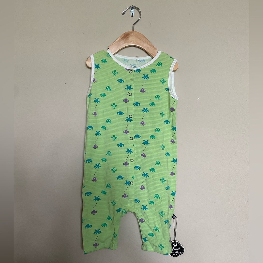 Sweet Bamboo 2T green soft bamboo onesie